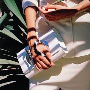 Perrin Paris La Croisette Strass Rainbow Swarovski Crystal Clutch